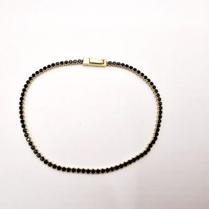 Bratara Tennis aur 14k pietre negre