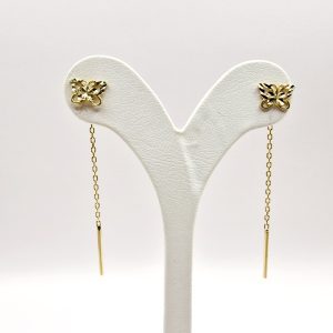 Cercei cu lant aur 14 K Fluture